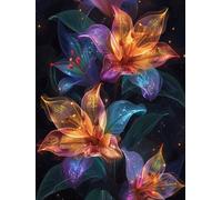 Flower Diamond Art Kits, Fantasy 5D Diamond Painting Kits for Adults, DIY Crystal Art Painting Pictures, Full Drill Crystal Embroidery Cross Stitch for Home Wall Decor, Gifts for Women 40x54in U-6346