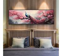Flower Diamond Art Kits for Adults, 31.4x82.6 Inch/80x210 cm Large Dimond Picture Art for Wall Decor, Peacock Diamond Painting Kit for Kids, DIY 5D Diamond Painting Cross Stitch for Home Decor