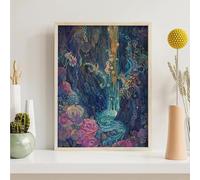 Flower Diamond Art Kits for Adults Abstract Diamond Painting Kits for Adults Kids, DIY Full Drill Round Sequin Art, Dimond Painting Crystal Craft for Home Wall Decor Gifts 12x16in PjY5614 3-6
