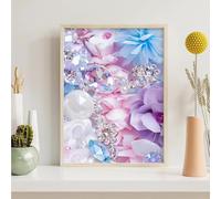 Flower Diamond Art Kits for Adults Flowers Diamond Painting Kits for Adults Kids, DIY Full Drill Round Sequin Art, Dimond Painting Crystal Craft for Home Wall Decor Gifts for Women 20x26in PjY5908 H-7