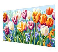 Flower Diamond Art Nature Diamond Painting Kits Adults, 5D Cross Stitch Arts Crafts Pictures Full Drill Embroidery Square Crystal Kits for Adults Beginner, Women Hobbies Wall Decor 23.6x47.2in L#-843