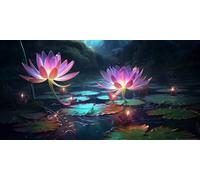 Flower Diamond Art Painting Lotus 5D Diamond Painting Kits for Adults,20x40cm Large Diamond Painting Kit, DIY Diamond Art Accessories Crystal Art Rhinestone Cross Stitch for Wall Decor, Women Gifts
