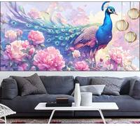 Flower Diamond Art Painting Peacock Diamond Painting Kits for Adults,Square Full Drill Gem Arts and Crafts Pictures Embroidery Cross Stitch Canvas Paint by Numbers for Kids,Gifts Women 16x28in LT-339