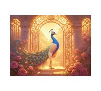 Flower Diamond Art Peacock Large Diamond Painting 50x30cm 2025 New Crystal Art DIY 5D Full Square Gem Adults Crafts, Rhinestone Embroidery Cross Stitch Mosaic Crafts Home Wall Room Decoration zhad143