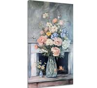Flower Diamond Art Retro Diamond Painting Craft Kits for Kids and Adults, 5d Full Crystal Art Hobbies for Adults Women Embroidery Cross Stitch Canvas Painting, Home Wall Decor Gifts 40x80 cm c-431