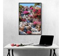 Flower Diamond Art River 5d Diamond Painting Kits for Adults Full Drill Crystal Art Kits for Adults Beginners, DIY Cross Stitch Embroidery Crafts Pictures for Home Wall Decor, Gifts 39x53in PJY2 N-V
