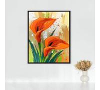 Flower Diamond Painting, 5d Diamond Painting Kits for Adults Lily, Full Drill Crystal Art Kits for Adults Beginners Cross Stitch Embroidery Crafts Pictures for Gifts 32x44in/80x110cm PJY9 F-E