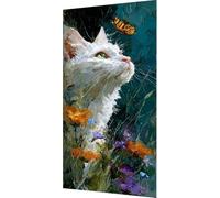 Flower Diamond Painting Cat Diamond Art Kits Adults, Crystal Art Kit for Adults Kids DIY 5D Square Full Drill Gem Dots Rhinestone Embroidery Crafts Picture Beginners, Home Wall Decor 80x160cm bd5-l3