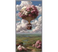 Flower Diamond Painting Hot Air Balloon Diamond Art Kits Adults Beginners DIY 5D Square Drill Crystal Art Rhinestone Gem Dots Embroidery Paintings Crafts Picture, Home Wall Decor 30x60cm tb26-c18