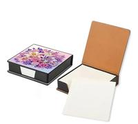 Flower Diamond Painting Kit Note Box,Memo Paper Storage Box Diamonds Art,Sticky Note Holder Diamond Art,Diamonds Painting Memo Pad for Office Desk. (Flower)