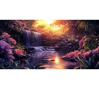 Flower Diamond Painting Kits for Adults，5D DIY Moon Diamond Art Mosaic Kits for Adults Beginners Round Full Drill Painting with Diamonds Gem Art for Home Wall Decor Gifts for Women （32x64in） J0K-437