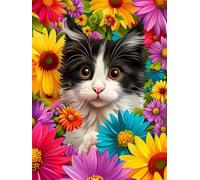 Flower Diamond Painting Kits for Adults, 5D Full Drill Square Diamond Art Kits, DIY Rhinestone Embroidery Cross Stitch Arts and Crafts, Crystal Art Painting for Home Wall Decor Gift 12x20inch Q-455B