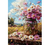 Flower Diamond Painting Kits for Adults, Large Diamond Art Canvas 32x44 inch, Round Full Drill Dimond Art Painting with Accessories, DIY Crystal Arts and Crafts for Adults for Autumn Home Decor X-89