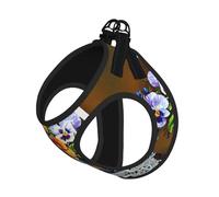 Flower Diamond Painting Print Adjustable Harness Leash Set For Cats And Dogs, Soft Breathable Kitten Puppy Mesh Vest With Reflective Design, Escape-Proof Lead For Small Pets Walking Training