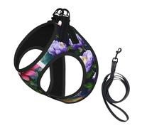 Flower Diamond Painting Print Pet Leash Vest,Breathable Mesh Pet Harness, Reflective For Small Medium Dogs Safe Easy Walking