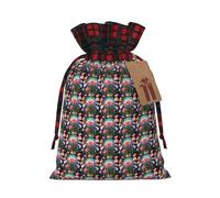 Flower Diamond Painting Print Xmas Drawstring Eco-Friendly Gift Bags For Christmas Party Wrapping Present Needs