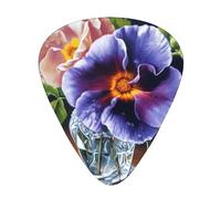 Flower Diamond Painting Printed Guitar Picks 12-Piece Set - Comfortable, Versatile Plectrum for All Guitar Styles & Players