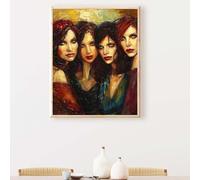 Flower Diamond Painting Red Diamond Art Accessories 5D Round Full Drill Sequin Art Cross Canvas Painting Pictures Kits for Adults Beginners for LIiving Room Home Wall Decor Gifts (16×20 inch) PJY9 C-P