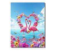 Flower Diamond Painting Set, 5D DIY Flamingo Diamond Art Set for Adults, Full Drill Square Crystal Rhinestone Embroidery Cross Stitch Painting, for Home Wall Decoration Gift 16 x 20inch BJHF988
