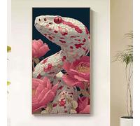 Flower Diamond Painting Snake Diamond Art Kits Adults, 5D Crystal Art Kits for Adults Kids DIY Square Full Drill Gem Art Craft Paintings Pictures Embroidery Kits Home Wall Decor Gifts 40x80cm bd68-z