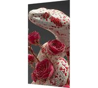 Flower Diamond Painting Snake Diamond Art Kits Adults, Crystal Art Kit for Adults Kids DIY 5D Square Full Drill Gem Dots Rhinestone Embroidery Crafts Picture Beginners, Home Wall Decor 30x60cm bs0-m6