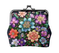 Flower Diamond Paintings Print Women'S Kiss Lock Coin Pouch, Mini Wallet For Cards And Lipstick, Soft Compact Purse