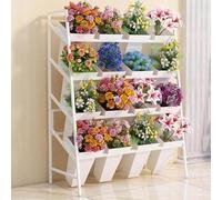 Flower Display Stand with Plastic Buckets - 3/4/5 Tier Options Durable Thick Iron Plant Holder Perfect for Florists Gardeners and Plant Enthusiasts