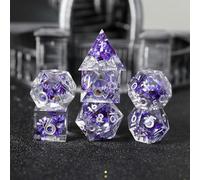 Flower DND Dice Set 7pcs D4 D6 D8 D10 D12 D20 D% Polyhedral Handmade Resin D&D Dice for Dungeons and Dragons Pathfinder Roll Playing Table Games RPG MTG with Gift Box