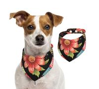 Flower Dots Dog Bandanas,Summer Bandanas for Dogs Washable Adjustable Dog Triangle Scarf Bibs Cute Pet Bibs for Medium Large Dogs Puppy and Cats Small