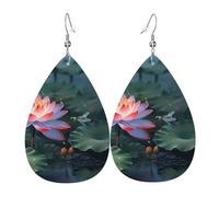 flower dragonfly earrings for women leather earrings teardrop shape double sided lightweight ear accessories fashion jewelry birthday gift