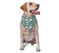 Flower Dragonfly Elegant Print Dog Bandana for Small Medium Large Dogs, Adjustable Cute Cat Dogs Kerchief Triangle Bibs Scarf Handkerchief Accessories