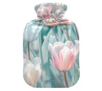 Flower Dreams hot Waterbottle with Soft Cover, 2L Water Bottle Bag for Hot and Cold Therapies, Neck and Shoulder Pain Relief, Bolsa para agua Caliente