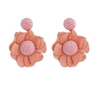 Flower Drop Earrings for Women Long Fabric Floral Dangle Earrings Bohemian Exaggerated Statement Flowers Earring Summer Fashion Jewelry, One size, Crystal, No Gemstone