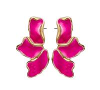 Flower Earring Irregular Petal Vintage Exaggerated Leaf Flower Dangle Earrings Trendy Summer Jewelry Gift, Stainless Steel, No Gemstone