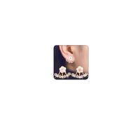 Flower Earrings for Women Dainty Back-Hanging Combination Stud Earrings Small Hypoallergenic Flower Stud Elegant Jewelry (Rose Gold)
