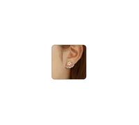 Flower Earrings for Women Dainty Back-Hanging Combination Stud Earrings Small Hypoallergenic Flower Stud Elegant Jewelry (Gold)