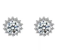 Flower Earrings for Women Small Earrings Cubic Zirconia Zircon