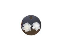 Flower Earrings for Women White Purple Cute Plastic Acrylic Boho Beach Floral Jewelry Trendy Fashion Charms Waterproof Bohemian Beachy Resin Orchid Hawaiian Lightweight Aesthetic Earrings (White)