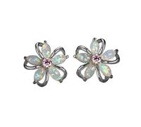 Flower Earrings Small Fresh Simple Earrings For Women Earrings Tortoise Ring (Silver, One Size)