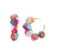Flower Earrings Trend With A Wide Range Contracted Show Temperament Delicate Colorful Small Hopped (Gold, One Size)