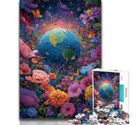Flower Earth 1000 Piece Jigsaw Puzzle for Adults Teens,Challenging Game Gifts for Is Ideal As A Gift for The Whole Family (75x50cm)