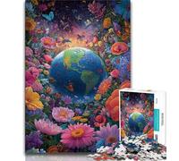Flower Earth 1000 Piece Jigsaw Puzzles for Adults & Teens,Challenging To Complete But Fun And Humorous Birthday Present,Gifts,Wall Art 38x26cm
