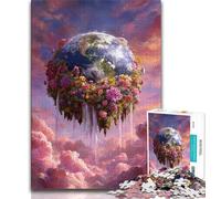 Flower Earth 1000 Piece Jigsaw Puzzles for Teenagers,Family Game Stress Reliever Difficult Challenge Artists Collection,Fine Art (38x26cm)