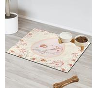 Flower Easter Egg Pet Feeding Mat for Cat Dog Water Bowl Food Mats Pet Feeding Mats Absorbent Nti-Slip Contain Spills Protects Floors Placemat 60.9 x 81.2 cm