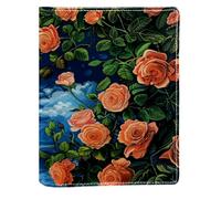 Flower Eiffel Tower Replaceable Book Cover, Reusable PU Leather Book Protector, Suitable for 148x210 mm Notebooks