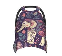 Flower-Elephant Baby Car Seat Canopy Cover, Multi Use Breathable Nursing Breastfeeding Covers for Mom Soft Stroller Sun Shade Newborn Shower Gift