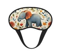 Flower Elephant Blackout Sleep Mask - Soft Adjustable Eye Mask for Full Light Blocking, Deep Sleep, Travel & Relaxation