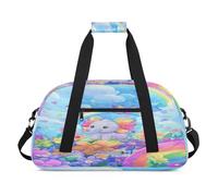 Flower Elephant Butterfly Duffel Bags for Women Men Kids Girls Boys Overnight Weekender Travel Bag 24L Sport Gym Duffel Bag Practice Tote Carry Bag