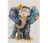 Flower Elephant Jigsaw Puzzle 6000 Piece, Puzzles for Adults 6000, The Impossible Challenge, Jigsaw Puzzle Games Classic Educational, Wooden Puzzles, for Home Wall Decoration Gift FNKL1-454