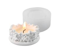 Flower Embossed Silicones Tealight Holder Molds Carved Silicone Candlestick for Epoxy Resin Holder Silicone
